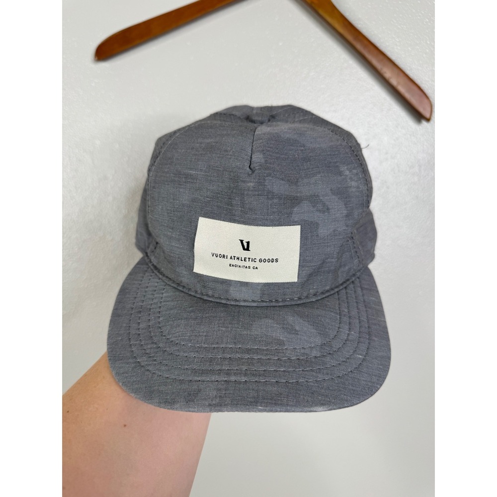 Vuori Athletic Goods Grey Camo Performance Hat Adjustable Strapback Cap